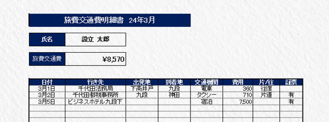 精算書を使って、交通費を申請